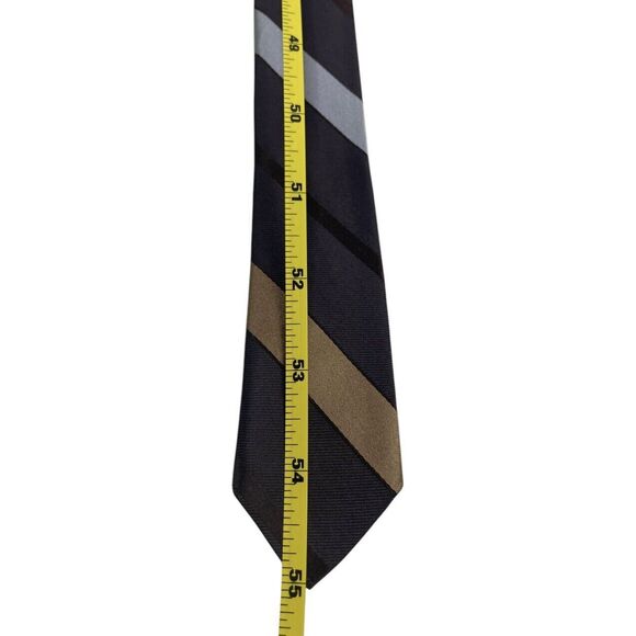 Vintage WOOLF BROTHERS COUNTESS MARA Tie Dark Brown Light Brown Silver, Preowned - Picture 7 of 7
